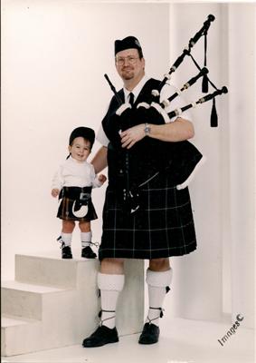 Donovan and Papaw sporting kilts